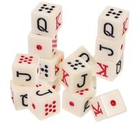 KICHOUSE 15 Piezas Dados De Póquer Fiesta Echado a Un Lado Póker Carta De Colores Seis Dejar Redondeado Alfabeto Manipulado Largo para Juego Acrílico