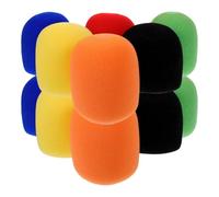 KICHOUSE 18 Piezas Cubiertas de Micrófono Parabrisas para Micrófonos Ktv Conferencias y Naranja Rojo Verde Negro Azul Protección y