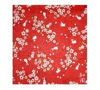 KICHOUSE 1pieza Paño Japonés Duradero para Envolver Bento Mantel y Mantel Individual con Estampado Floral Rojo para Picnic y Uso Diario