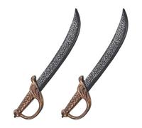 KICHOUSE 2 espadas piratas: juguete ligero y fácil de transportar. Espada de utilería para juegos de rol, disfraces de Halloween y artículos para fiestas.