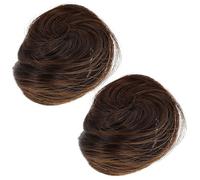 KICHOUSE 2 Moños Postizos Clip de Garra para Mujer, Recogido Moño de Pelo Color Marrón Claro, Extensión de Cabello Pinza para Uso Diario y Ocasiones Obsequios, Accesorio para Peinado