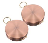 KICHOUSE 2 Piezas Brújula de Bolsillo Retro de Metal con Tapa Abatible, 2 Piezas, Herramienta de Navegación Vintage para Senderismo y Camping al Aire Libre, Brújula Portátil para