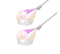 KICHOUSE 2 Piezas Cadena Colgante de Cristal Blanco Diseño de Hojas y Corazones para Decoración Verano, Ligera y Portátil Adecuado para Proyectos DIY y Bodas