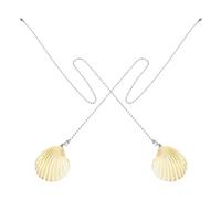 KICHOUSE 2 piezas Cadenas Colgantes Cristal para Ventilador de Techo Extensores Decorativos con Conector Diseño Conchas Fáciles de Instalar para Lámparas y Luces