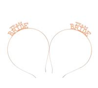 KICHOUSE 2 Piezas Diadema de Boda de Metal Color Rosa Dorado Accesorio Cabello Novia Diseño de Letra Bride Adecuado para Bodas Fiestas y Eventos Obsequios