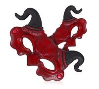 KICHOUSE 2 Piezas Máscara De Rojo Demonios Máscara De Demonio Media Cara Máscaras Víspera De Todos Aterrador Adulto Condujo Cosplay Espuma De Poliuretano