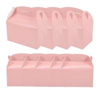 KICHOUSE 20 Cajas Rosas para Dulces y Bocadillos con Asa y Diseño Plegable, Portátiles y Pintables, Ideales para Fiestas Infantiles y Cumpleaños de Niñas