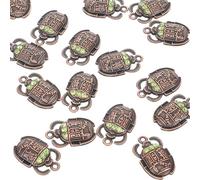 KICHOUSE 20piezas Colgantes Egipcios de Escarabajo para DIY Joyería Collares y Pulseras Dijes Metálicos Antiguos para Manualidades y Amuletos Egipcios Decorativos