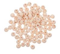 KICHOUSE 250 Piezas Cuentas Redondas de Madera con Agujero, Bolas Redondas de Madera para Manualidades, Beige, 8mm, Agujero de 2,5mm, para Macramé y Colgadores de Plantas, Listas