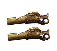 KICHOUSE 2piezas Silbatos De Latón Dragón De Emergencia Llavero Resistente Para Supervivencia y Camping Sonido Fuerte Para Profesores y Árbitros Accesorio Ligero Con Significado De Suerte