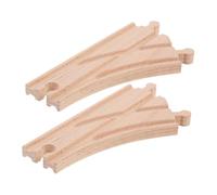 KICHOUSE 2piezas Vía De De Madera Accesorios Compatibles con De Trenes Rieles De Cambio Multi-direccional para Juguetes y Habilidades