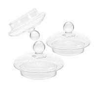 KICHOUSE 3 Piezas 3 Tapas de Repuesto para Tetera de Vidrio Transparentes Flores, Diámetro 8.2 CM, 7.5 CM y 400 Ml, Resistentes al Calor, Accesorio para Teteras de Hojas Sueltas y