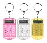 KICHOUSE 3 Piezas Llavero Calculadora de Bolsillo Mini Calculadora Colgante de Plástico, Portátil y Ligera, para Estudiantes, Uso en Hogar y Compras