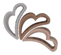 KICHOUSE 3 Pinzas Cabello Forma de Corazón de Plástico, Fáciles de Usar Fuerte Flexibilidad, Ideales para Lavar la Cara o Tomar un Baño