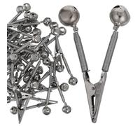 KICHOUSE 30 Piezas Campanas de Alarma para Cañas de Pesca Metálicas Unidades con Doble Timbre para Señal de Mordida Compatibles con Pesca Hielo y Nocturna Clip Fácil de Usar y Diseño