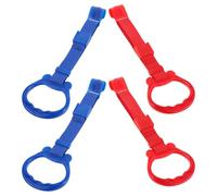 KICHOUSE 4 Piezas Anillos Gimnásticos Infantiles Colores Rojo y Azul Agarres Seguros y Ergonómicos para Cuna y Parque Herramienta Práctica para Entrenamiento y Apoyo al Caminar Interior