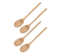 KICHOUSE 4 piezas Cucharas de Madera con Mango para Mezclar Miel Café y Condimentos Cucharillas Naturales para Té y Postres Resistente Olores y Cuidado de Utensilios Antiadherentes