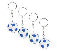 KICHOUSE 4 Piezas llavero de futbol nombre accesorios de futbol mini fútbol americano fiesta llavero de fútbol creativo colgantes de la cadena clave Metal
