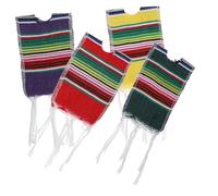 KICHOUSE 4piezas Fundas Mexicanas para Botellas Ponchos Serapes Decoración para Fiestas Cinco De Mayo Mini Material De Calidad