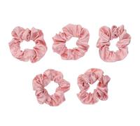KICHOUSE 5 Coleteros Elásticos de Tela Rosa Cabello, Diseño Sencillo y Chic, Accesorios para Mujeres y Niñas Que Mantienen el Cabello en Su Lugar
