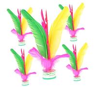 KICHOUSE 5 Piezas Patada Shuttlecock Juguete para Patadas de Volante patear Volante Chino patear Volantes shuttlecocks Chino lanzadera Pluma de Ganso Colorful