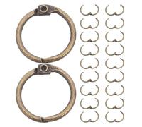 KICHOUSE 50 piezas Anillas Doradas para Encuadernación Anillas Metálicas con Bisagra para Tarjetas Índice y Álbumes Resistentes para Oficina Escuela y Hogar