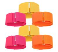 KICHOUSE 6 Piezas Bandas Elásticas Ajustables para Carreras de Dos Personas, Juego de 6 Piezas en Colores Rojo, Amarillo y Naranja, Accesorio para Relevos y Actividades al Aire Libre en