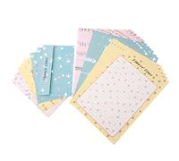 KICHOUSE 6Juegos Sobres Escritura Floral Set de Papelería con Diseño de Flores y Dibujos Animados para Cartas de y Notas Grueso y Resistente
