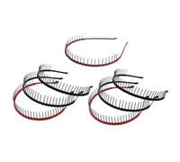 KICHOUSE 7 Diademas Metálicas Largas Antideslizantes Dientes, Banda Cabello Multicolor, Accesorio para Maquillaje, Deporte y Lavado Facial, Pack de 7 Piezas Color Aleatorio