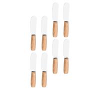 KICHOUSE 8 Espátulas para Mantequilla y Crema Mango de Madera, Cuchillas de Acero Inoxidable, Accesorios de Cocina para Uso Doméstico y Repostería, Ideales para Untar Color Aleatorio