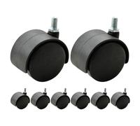 KICHOUSE 8 Ruedas Giratorias de Plástico M8 1.5 Pulgadas sin Freno para Silla de Oficina, Muebles y Estantes, Juego de Ruedas de Repuesto Resistentes para Sillas y Escritorios, Movilidad