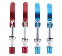 KICHOUSE Abrazadera de Tija de Sillín de Liberación Rápida de Aleación de Aluminio, Juego de 4 Unidades (2 Rojas 2 Azules), Antideslizante, Compatible con Tubos Estándar para