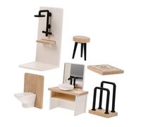 KICHOUSE Accesorios De para Casa De Muñecas Miniatura Conjunto De Decoración De 1:12 Lavabo Ducha Inodoro Bañera