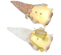 KICHOUSE Adornos Navideños Luminosos 2 Piezas Luces Led, Muñecos Rudolph sin Rostro Masculino y Femenino, Decoración de Algodón PP para Hogar, Dormitorio y Centros de Mesa