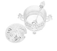 KICHOUSE Azucarero de Lujo Estilo Europeo con Cuchara, Tarro para Almacenar Azúcar de Hierro y Vidrio, Decoración Elegante para Cocina y Restaurante, 1 Set