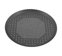 KICHOUSE Bandeja para Pizza Redonda Antiadherente de 23cm con Perforaciones de Aleación de Aluminio Engrosada para Horno y Asar Verduras