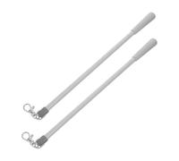 KICHOUSE Barra para Cortinas de Fibra de Vidrio 30.5x1.5cm con Ganchos de Soporte 2 Piezas, Alta Durabilidad y Fácil para Hogar y Oficina