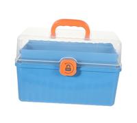 KICHOUSE Botiquín De Primeros Auxilios Grande Multicapa Transparente y Azul, Caja Organizadora De Medicamentos De Polipropileno Asa Portátil y Cierre De Seguridad Para Hogar, Camping y Viajes