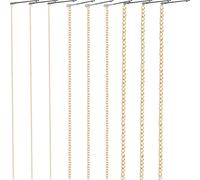 KICHOUSE Cadena Cabello Borlas Dorada de Aluminio, Pinzas Pelo 9 Piezas Diseño de Clip Estable para Mujer y Fiesta Punk