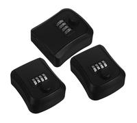 KICHOUSE Caja de Seguridad para Llaves de Pared Código de Combinación de 4 Dígitos, Abs Resistente, Color Negro, 3 Unidades, Adecuado para Almacenamiento Seguro en Exteriores y