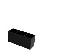 KICHOUSE Caja Organizadora para Brochas de Maquillaje Negra de Acrílico 3 Compartimentos, Estuche para Pinceles y Lápices Cosméticos, Organizador de Escritorio para Maquillaje y Oficina