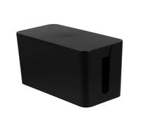 KICHOUSE Caja Organizadora para Gestión de Cables Negra Pequeña, Caja para Ocultar Cordones y Cables Domésticos Cubierta Desmontable, Material Plástico Duradero Adecuado para Hogar