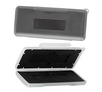 KICHOUSE Caja Protectora Rígida para Disco Duro M.2 y Ssd, Estuche Pequeño para Almacenamiento De 2 Unidades, Resistente a Golpes y Cierre Seguro, Transporte Cómodo Color Gris y Blanco