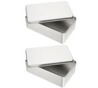 KICHOUSE Cajas de Hojalata para Postres 2 Piezas Caja para Tarta Tiramisú 180X110X55 MM para Repostería Almacenamiento Práctico para Dulces y Galletas