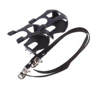 KICHOUSE Calapiés y Evitan Pies se Deslicen Negro Antideslizantes para Bicicleta de Plástico con Correas Fijas Mejoran Seguridad Pack de 2 para Pedales