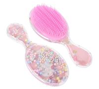 KICHOUSE Cepillo para Cabello Grueso y Rizado Infantil, 2 Piezas, Diseño Transparente Ovalado Dibujos Animados, Cepillo Desenredante Portátil para Viajes y Cuidado Diario del Cabello