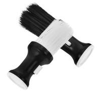 KICHOUSE Cepillo para Polvos de Talco y Plumero para Peluquería 2 Piezas, Cerdas Suaves en Negro y Blanco, Accesorio Profesional para Limpieza de Cuello y Cabello tras Corte, Uso