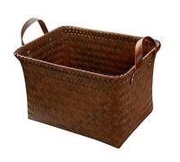 KICHOUSE Cesta Tejida para Ropa Sucia y Almacenamiento del Hogar, Tamaño Mediano 38x26x20 Cm, Asa Cómoda, Resistente y Multifuncional para Organizar Juguetes y Ropa en Casa