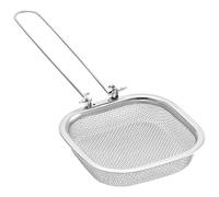 KICHOUSE Colador de Alimentos Plegable de Acero Inoxidable, Cesta de Malla para Freír Patatas, Espumadera para Cocina, Soporte para Papas Fritas, Utensilio Multifuncional para Uso