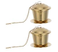 KICHOUSE Coladores de Té Reutilizables de Acero Inoxidable 304 con Malla Fina y Cadena, Resistentes al Óxido, Fáciles de Limpiar, Aptos para Tetera y Taza de Viaje, Pack de 2 Piezas